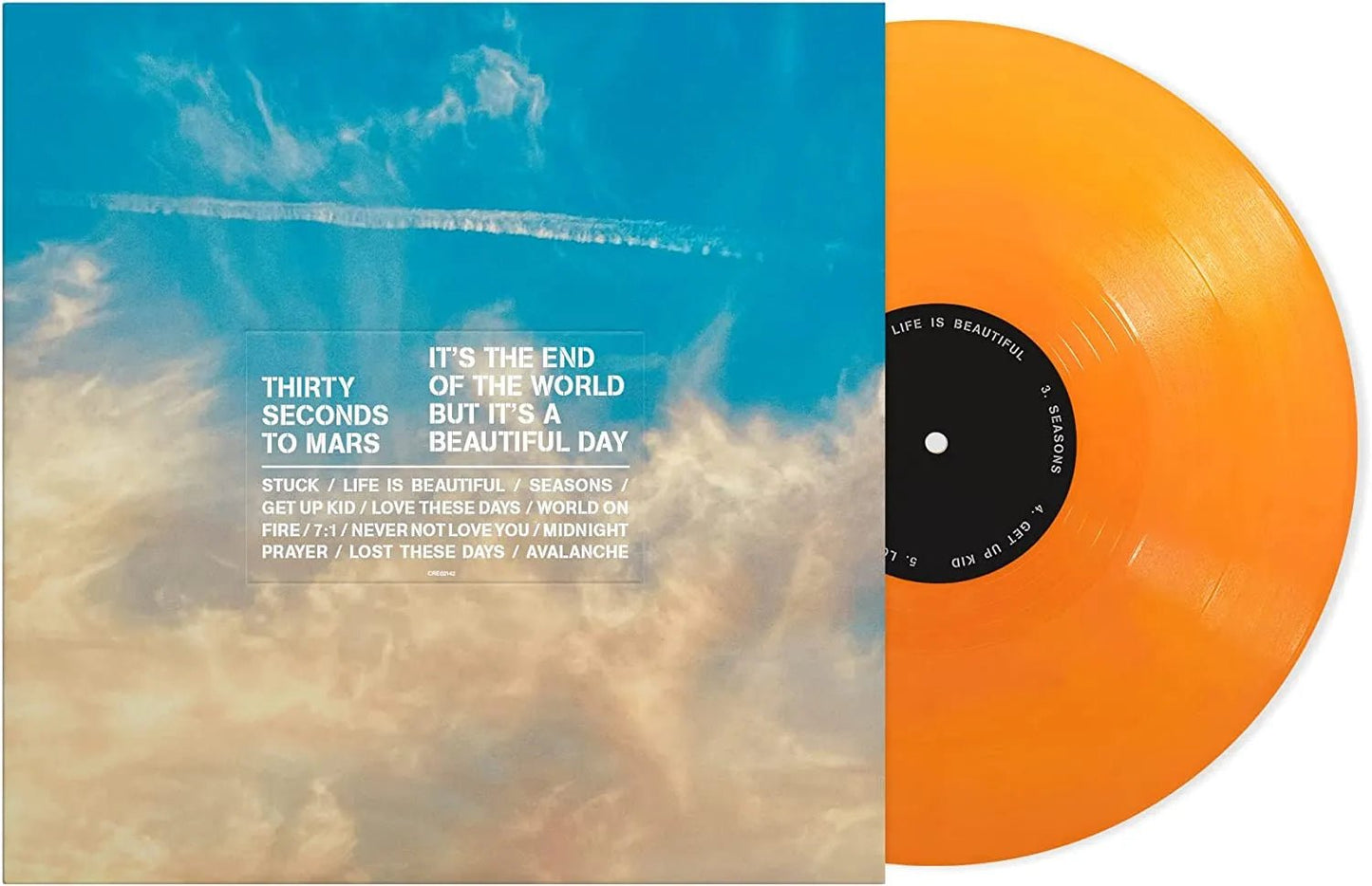Thirty Seconds To Mars - It's The End Of The World, But It's A Beautiful Day LP Orange Vinyl - 2 - LP - Orchard Records