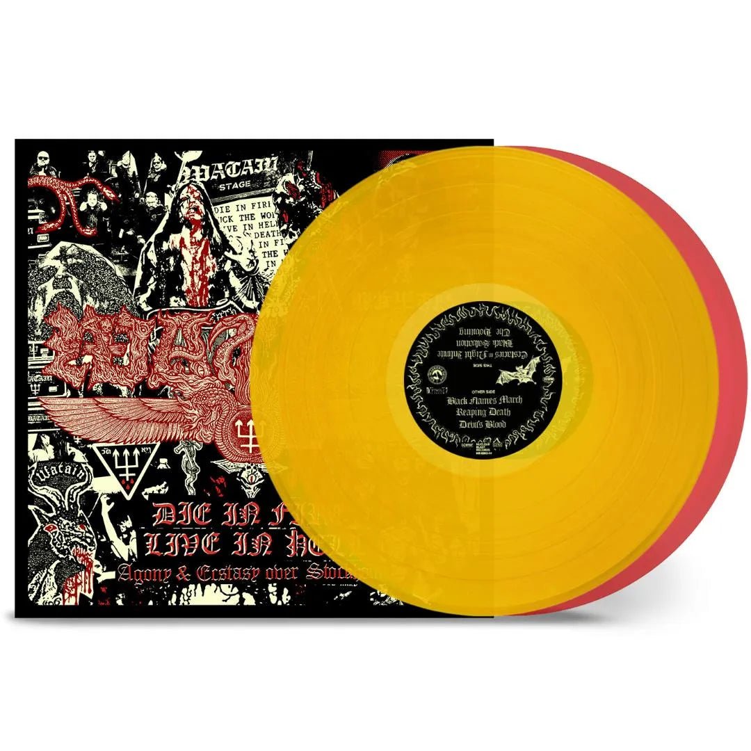 Watain - Die In Fire - Live In Hell Yellow & Red Vinyl 2 LP Set - 2 - LP - Orchard Records