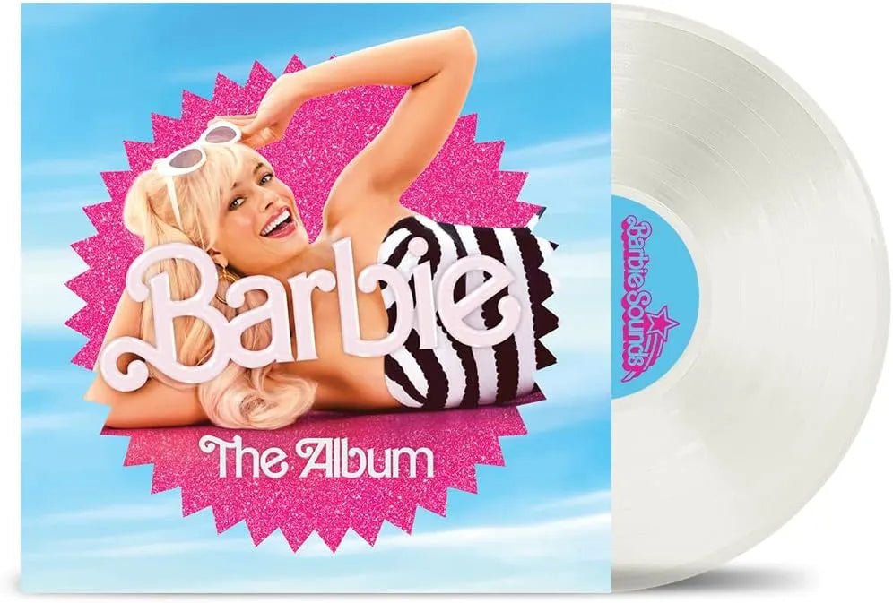 Front cover of Barbie soundtrack with bold typography and logo