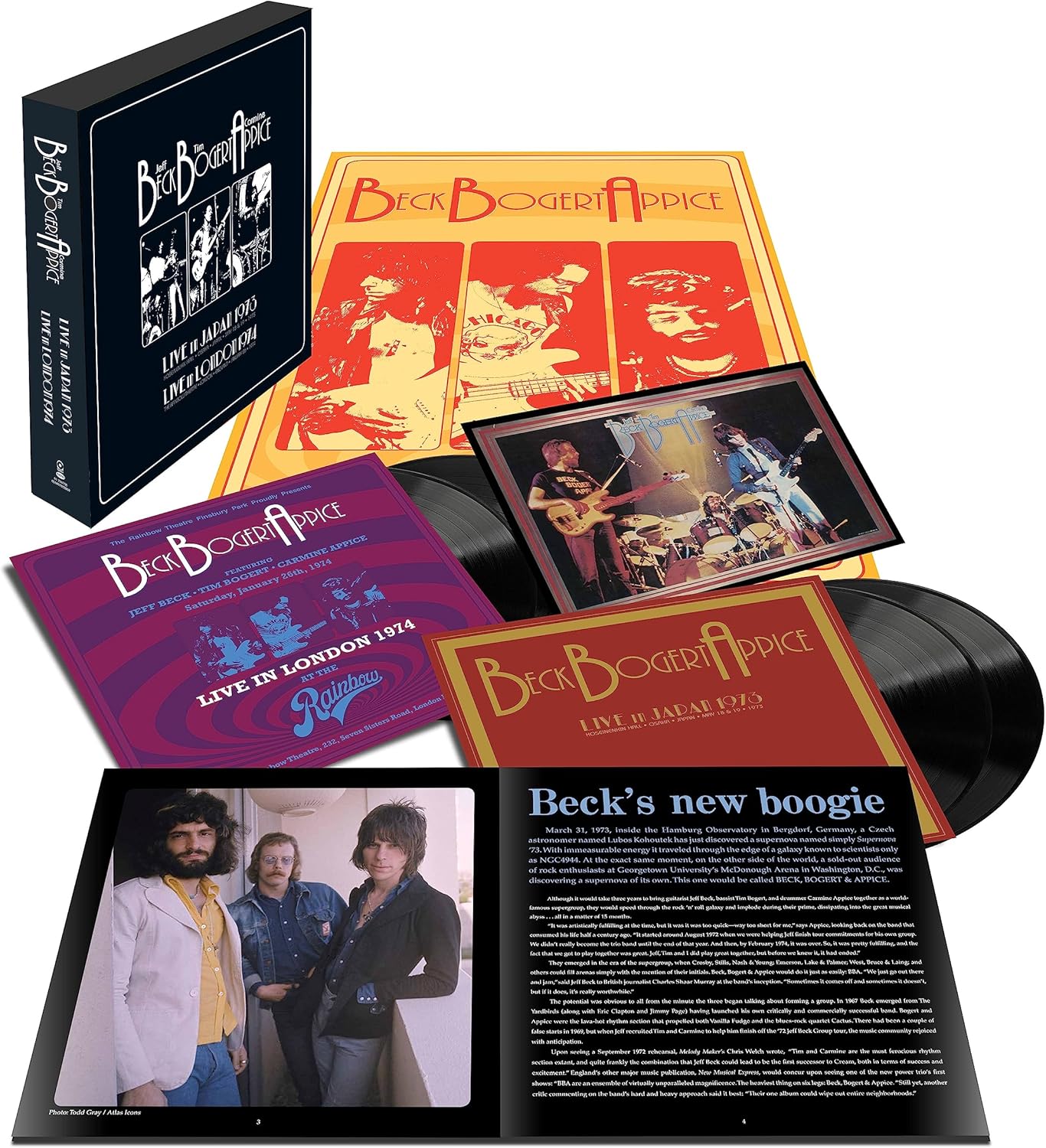 Beck, Bogert & Appice live concert vinyl with archival photos