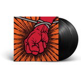 St Anger by Metallica artwork featuring distressed red background imagery
