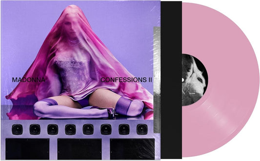 Confessions II Madonna translucent pink vinyl album with coat check