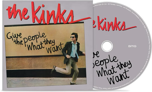 Close up The Kinks CD Give The People What They Want playing retro rock