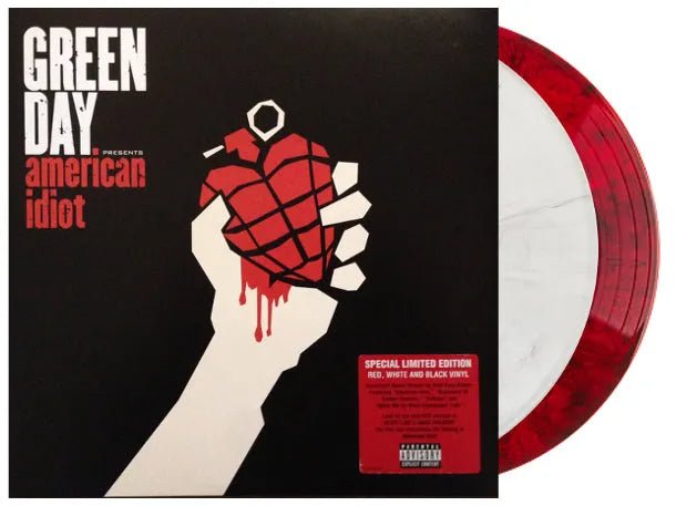 Green Day - American Idiot 2 LP Red & White Swirled Vinyl - 2 - LP - Orchard Records