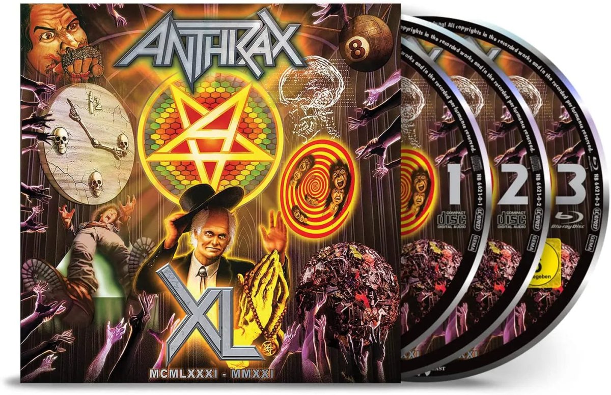 XL by Anthrax 40th Anniversary live album on CD and Blu-ray set