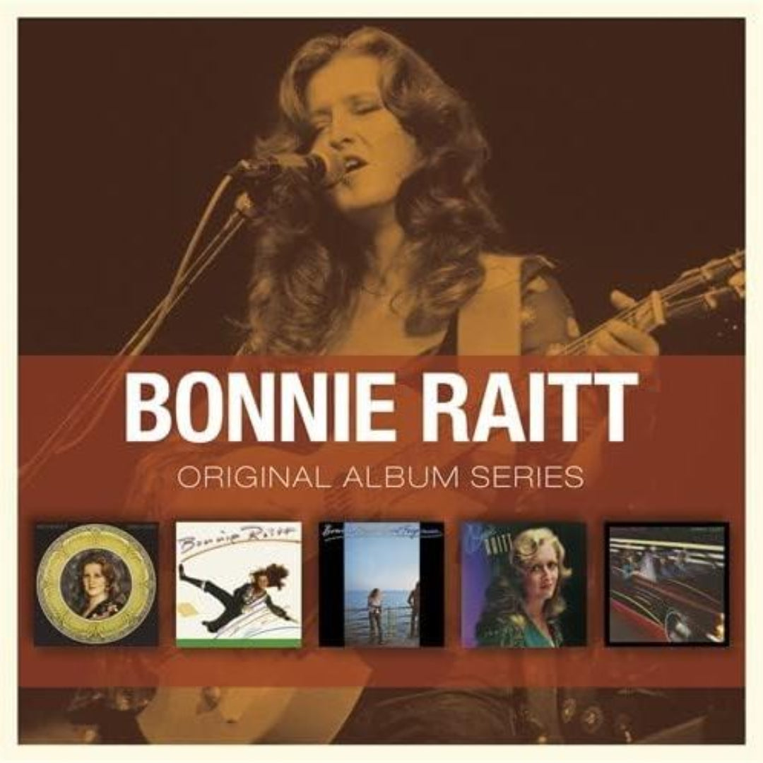 Compact box grouping five Bonnie Raitt albums from 1974–1982
