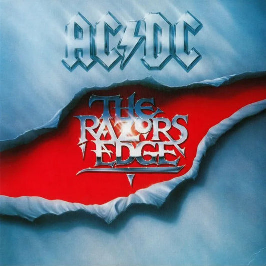 AC/DC The Razors Edge gold vinyl LP with AC/DC 50 anniversary artwork print