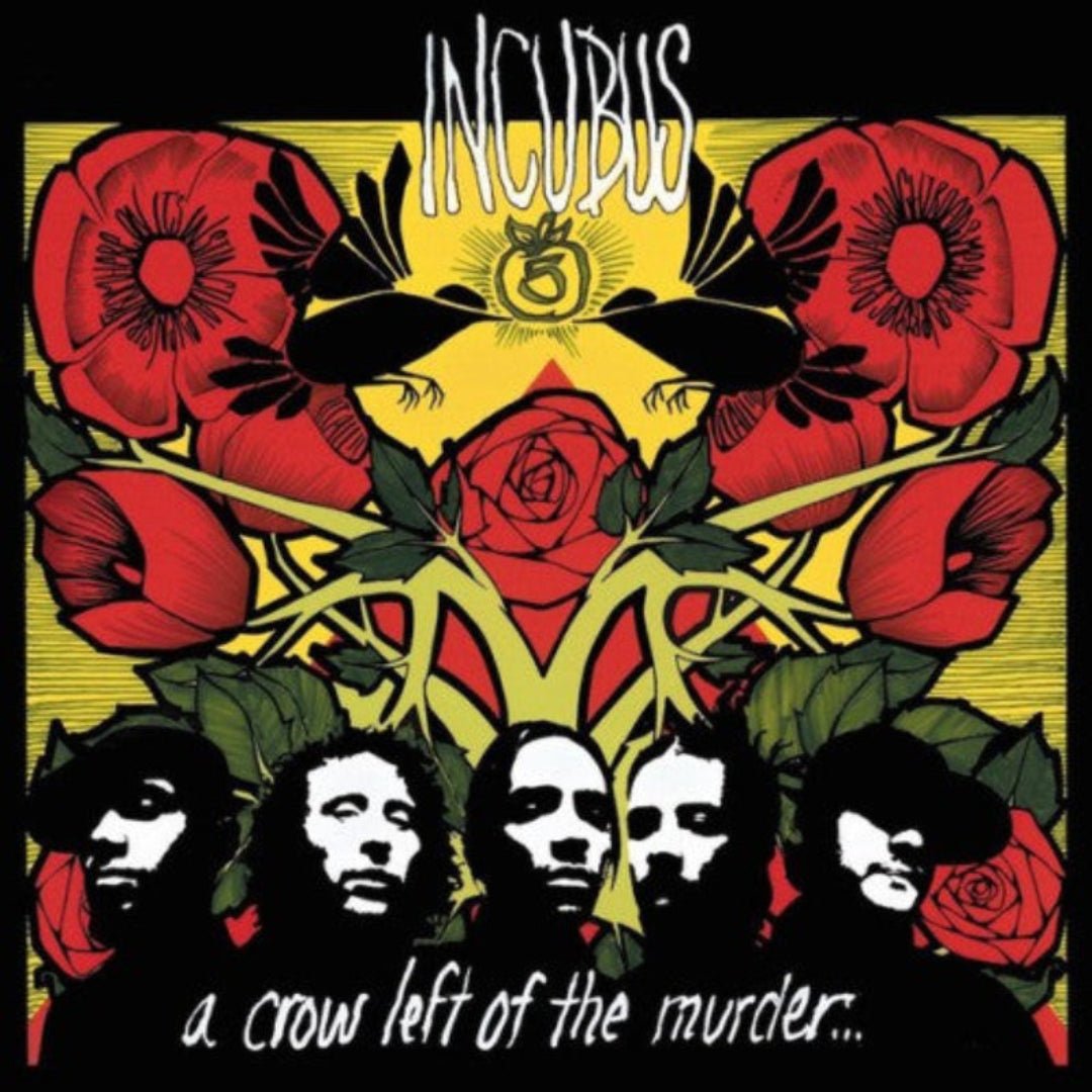 Album artwork for A Crow Left Of The Murder by Incubus on transparent red vinyl edition.