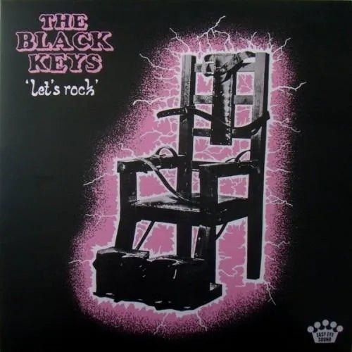 he Black Keys – Let’s Rock CD album cover featuring electric chair artwork and bold typography