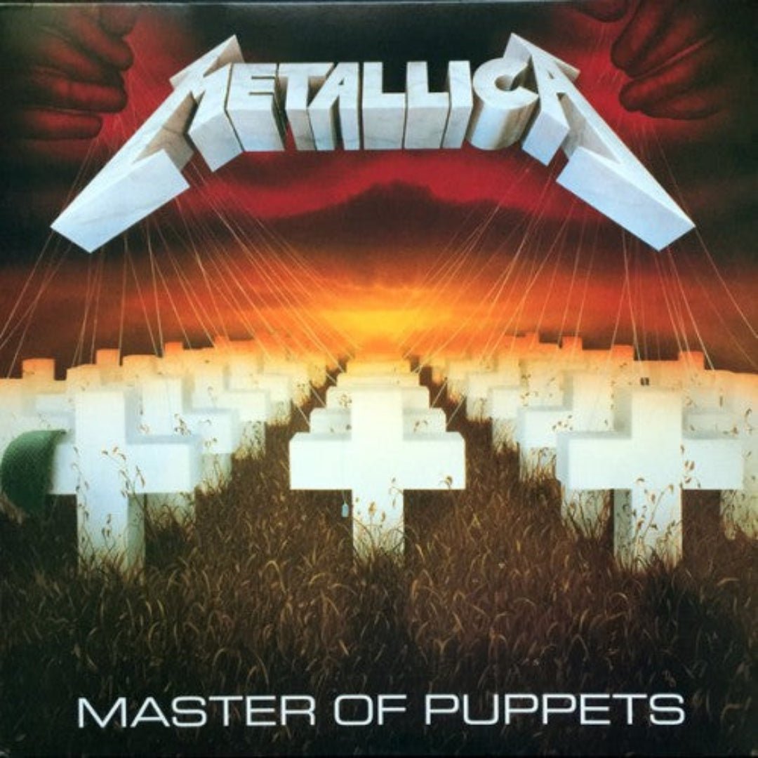 Metallica Master of Puppets CD with iconic graveyard cross artwork