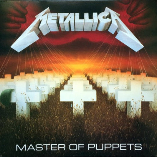Metallica Master of Puppets CD with iconic graveyard cross artwork