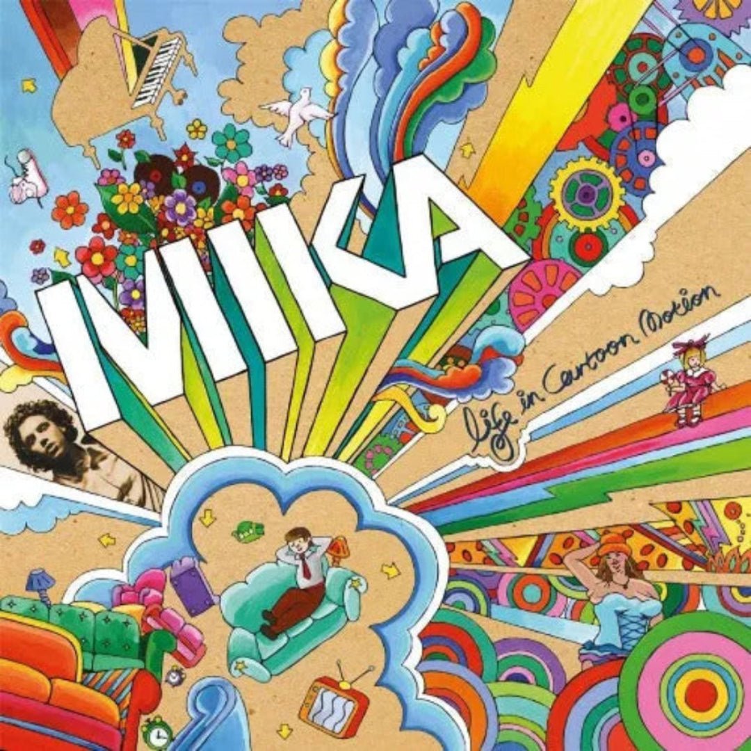 Life in Cartoon Motion album cover by Mika featuring energetic pop tracks