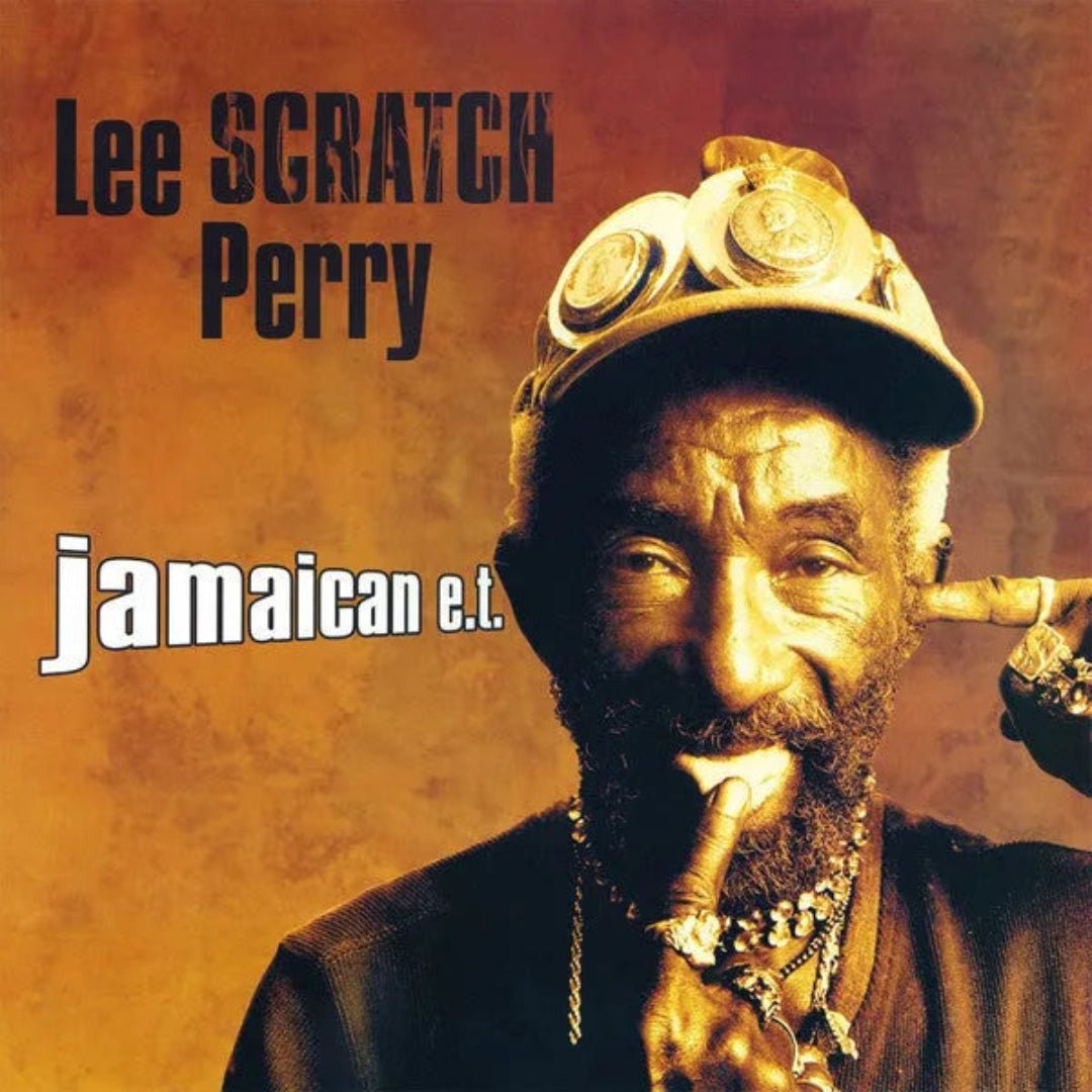 Lee “Scratch” Perry Jamaican E.T. limited edition gold vinyl album cover.