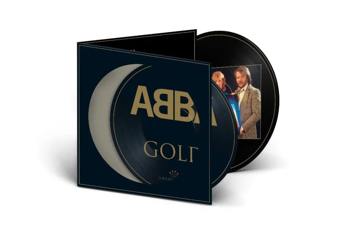 Picture disc vinyl records from ABBA Gold, featuring full-colour band portraits.