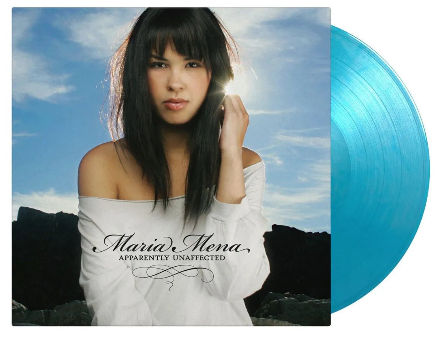 Apparently Unaffected by Maria Mena turquoise marbled vinyl LP with lyric insert

