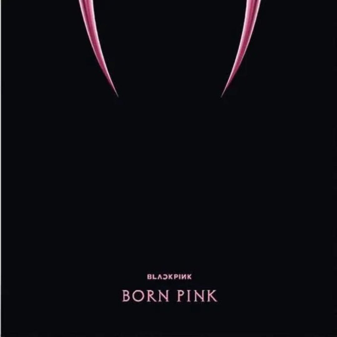 Blackpink Born Pink CD album in jewel case with minimalist pink and black design

