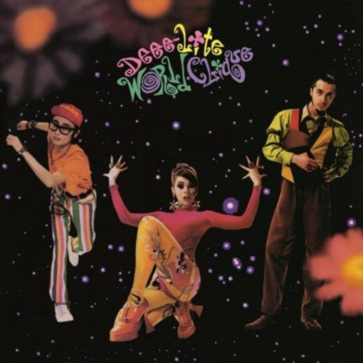 Deee-Lite World Clique album cover with colorful 1990s dance art