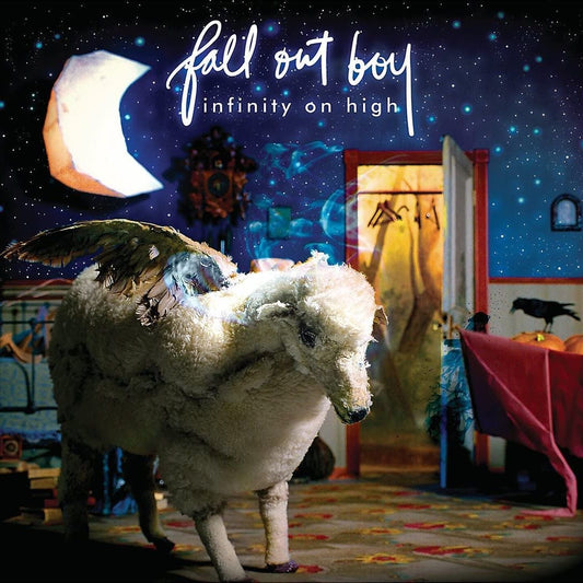 Fall Out Boy Infinity On High album cover featuring blue sky and sheep imagery