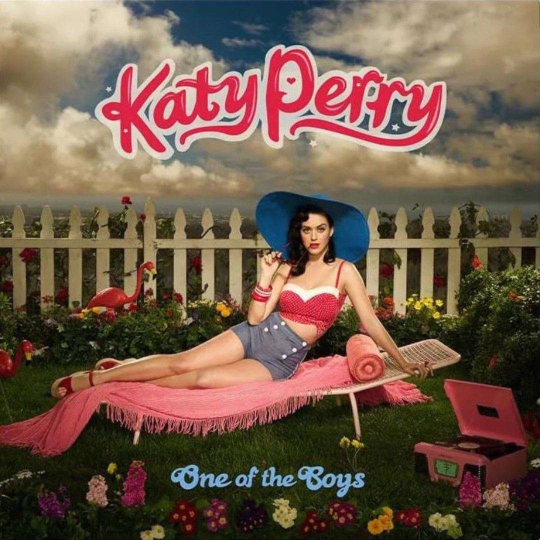 Katy Perry One Of The Boys LP black vinyl and gatefold sleeve laid flat