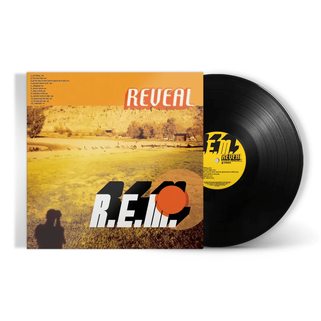 R.E.M. Reveal 180-gram vinyl LP record sleeve featuring Imitation of Life tracklisting