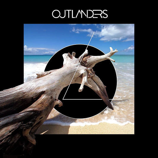 Outlanders debut 2 LP blue vinyl cover featuring futuristic synth-inspired artwork
