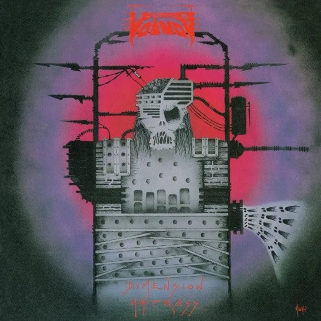 Voivod Dimension Hatross album cover featuring futuristic cyborg artwork