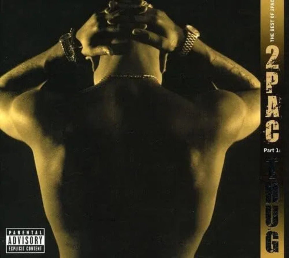 Album cover featuring a person with jewelry, '2Pac' text, and parental advisory label.
