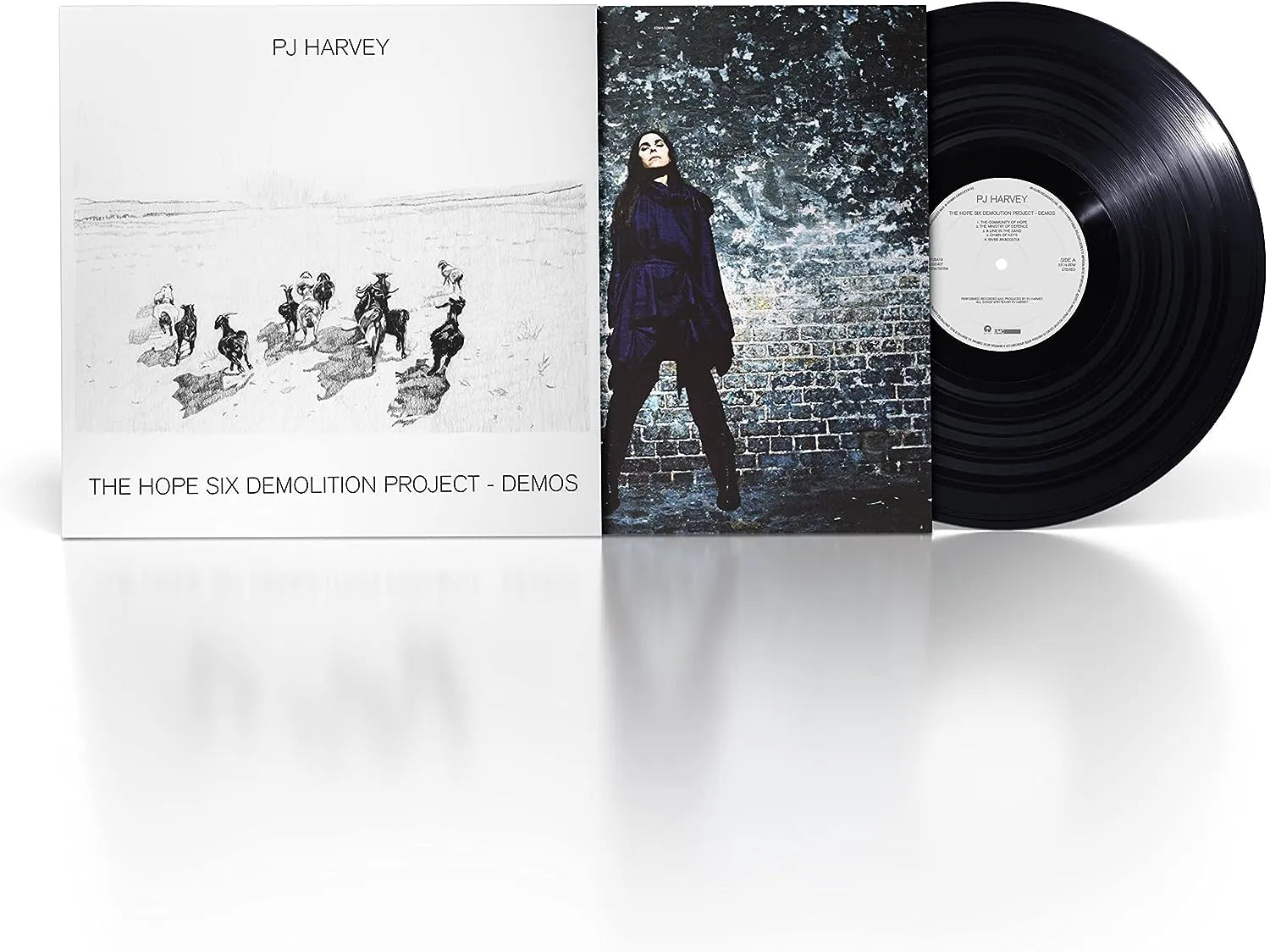 Front cover of PJ Harvey The Hope Six Demolition Project – Demos featuring new artwork drawing.