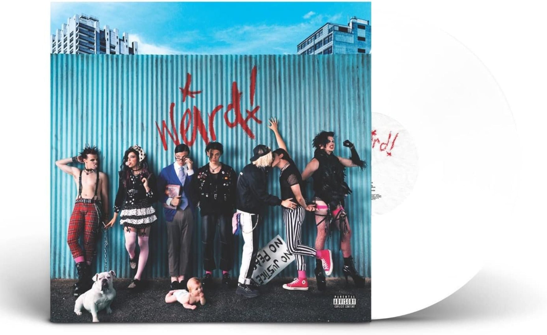 YUNGBLUD - Weird! album cover with punk and glam-rock influences.