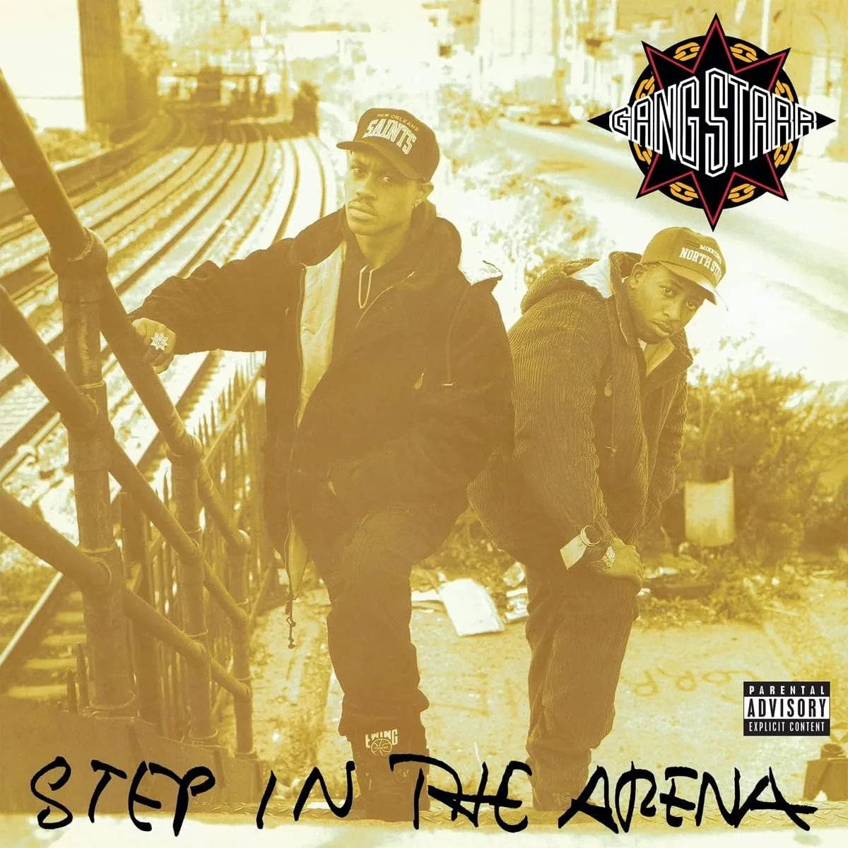 Gang Starr Step In The Arena album cover featuring duo logo and classic artwork