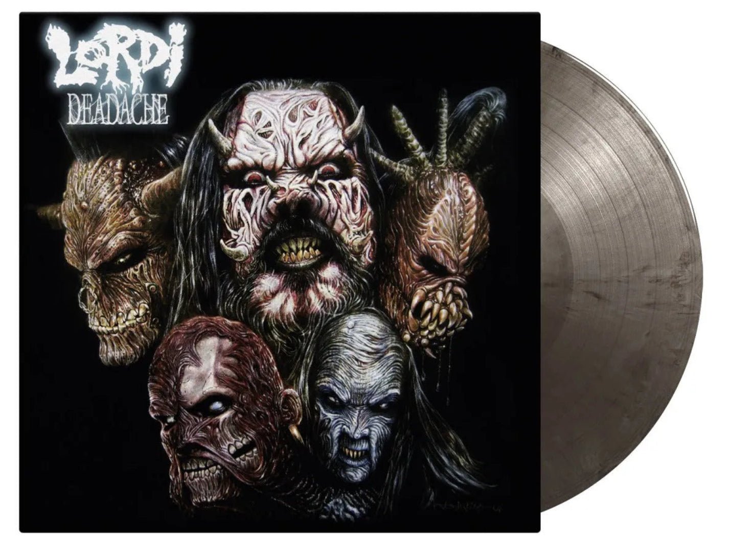 Horror-themed hard rock LP Deadache by Lordi, now on limited marbled vinyl