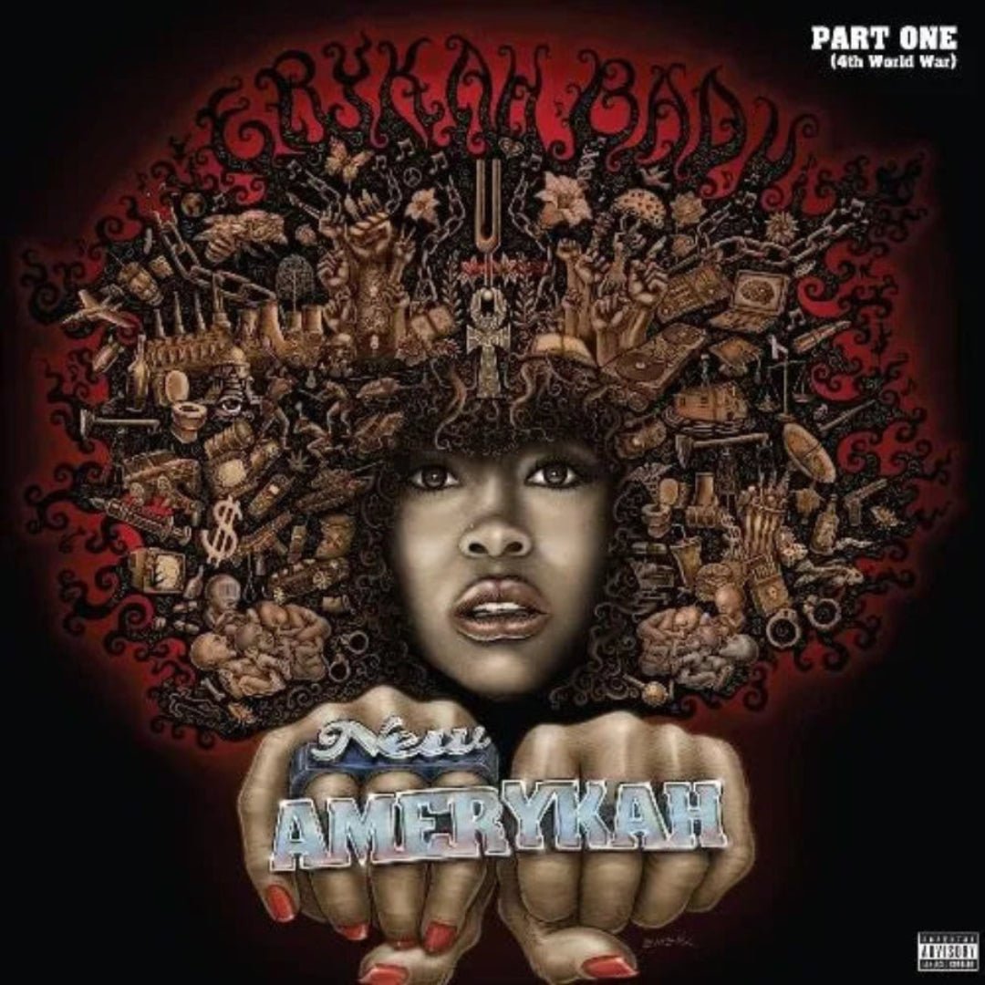 Erykah Badu New Amerykah Part One album cover featuring soul and R&B classics
