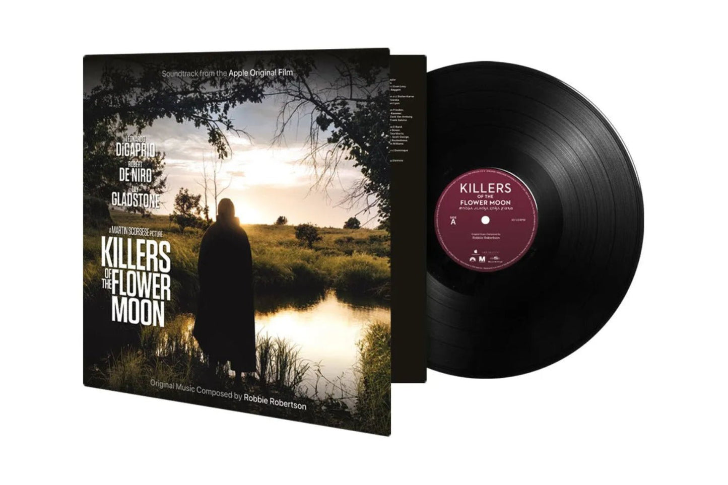 Vinyl soundtrack for Killers Of The Flower Moon with atmospheric Robbie Robertson music