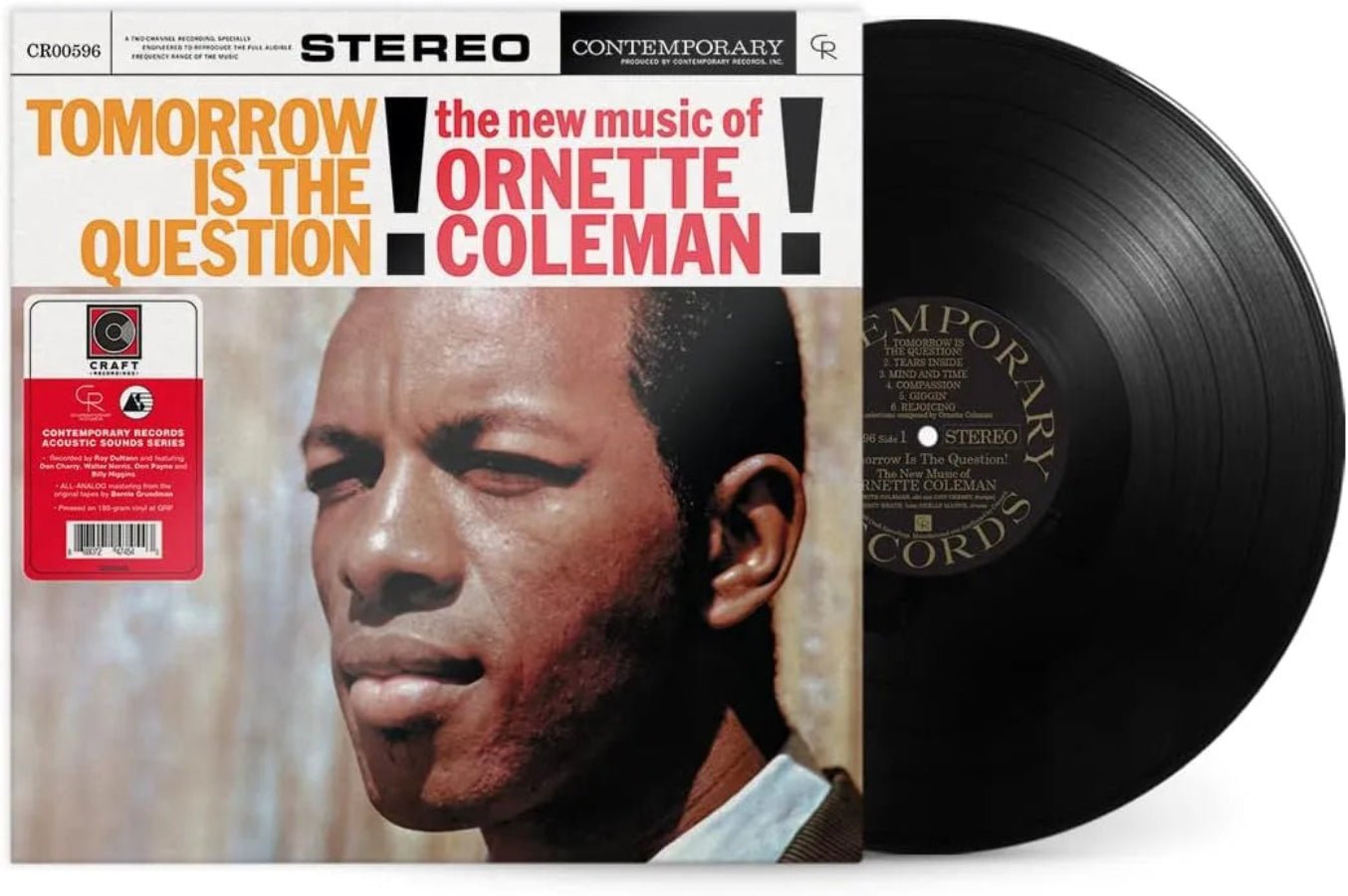 180-gram vinyl of Tomorrow Is The Question! with Ornette Coleman and band imagery