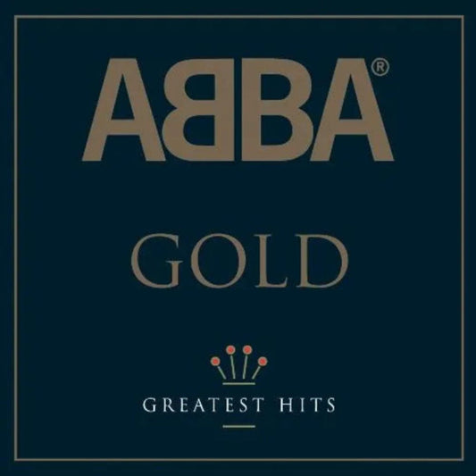 ABBA Gold CD with jewel case packaging featuring classic band logo and tracklist.
