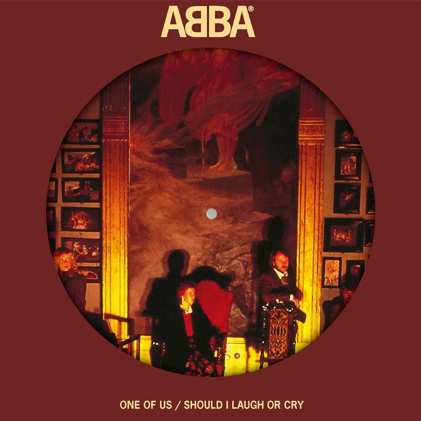 Picture disc vinyl of ABBA’s “Head Over Heels” with classic The Visitors artwork.

