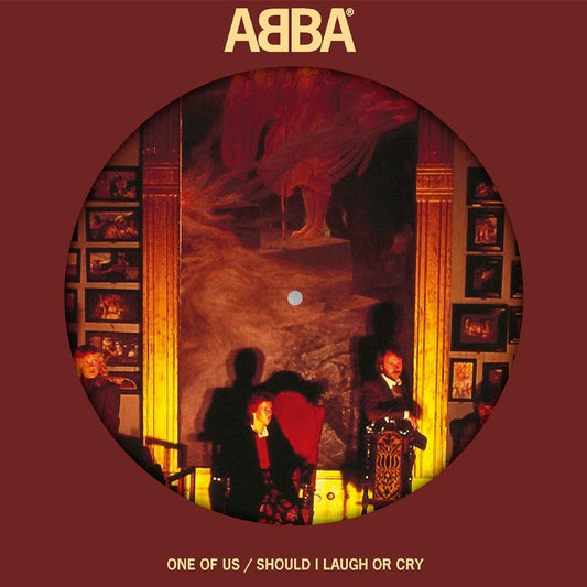 Picture disc vinyl of ABBA’s “Head Over Heels” with classic The Visitors artwork.

