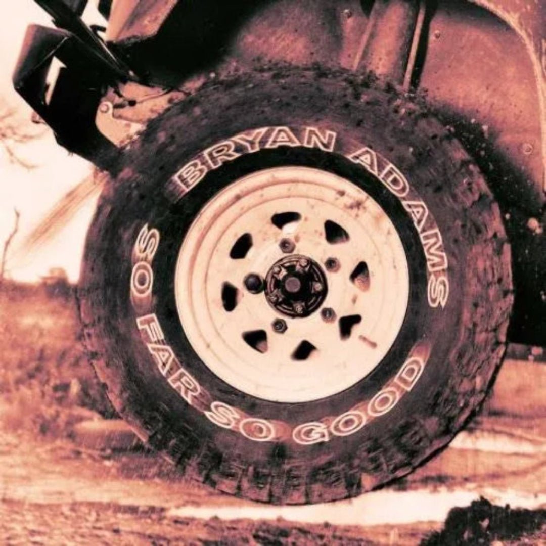 Cover artwork for Bryan Adams’ So Far So Good greatest hits album
