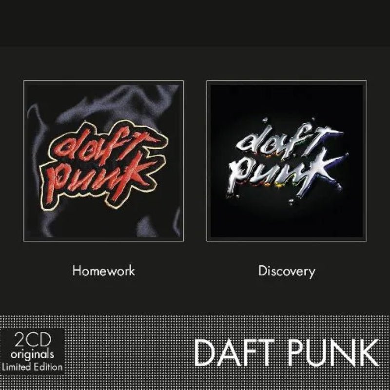 Daft Punk Homework and Discovery 2CD set featuring classic French house albums


