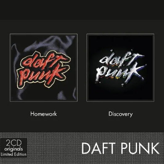 Daft Punk Homework and Discovery 2CD set featuring classic French house albums

