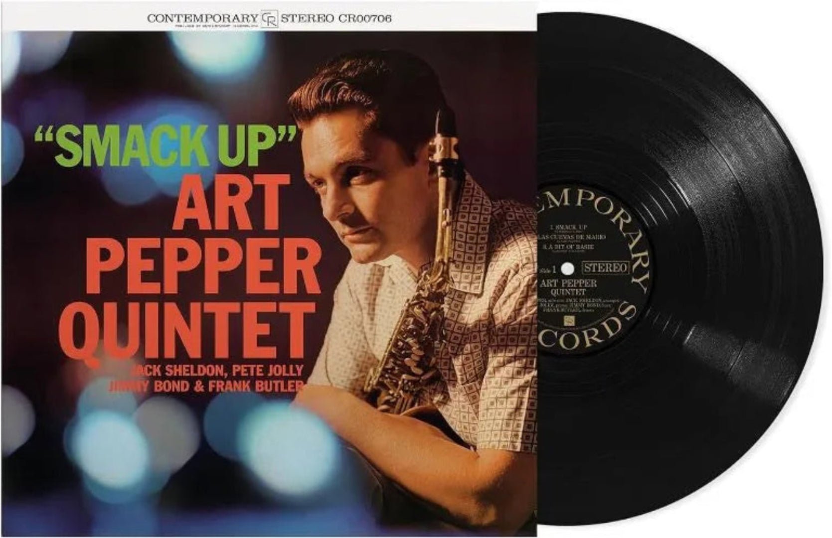 Smack Up reissue with trumpet, piano, bass, and drums lineup