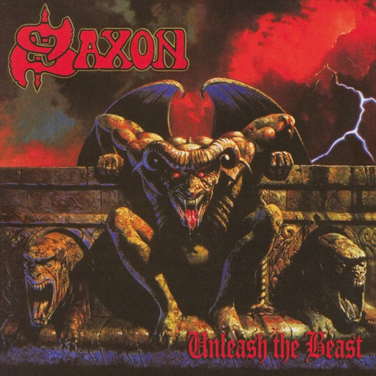 Limited edition red vinyl of Saxon’s Unleash the Beast with cover art and insert included.