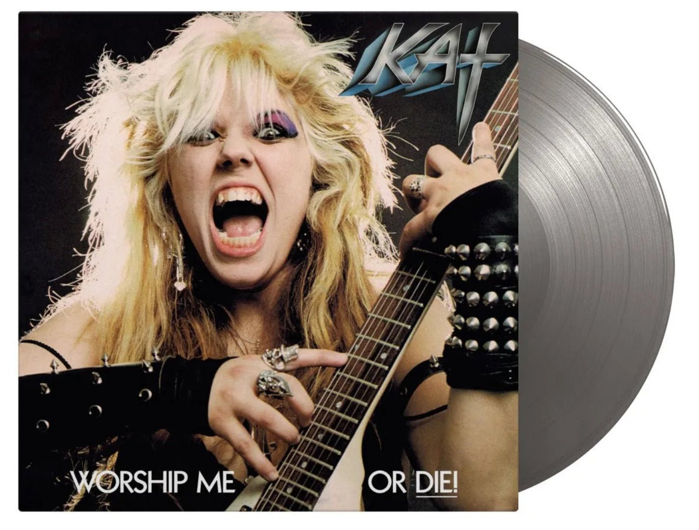Limited silver vinyl edition of Worship Me or Die! by The Great Kat
