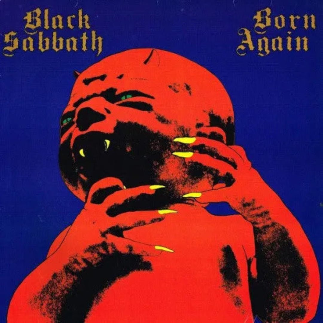 Black Sabbath Born Again CD album cover with red demon baby artwork and bold logo