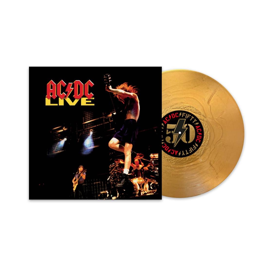 AC/DC Live 2LP gold vinyl edition with 12x12 collectible print
