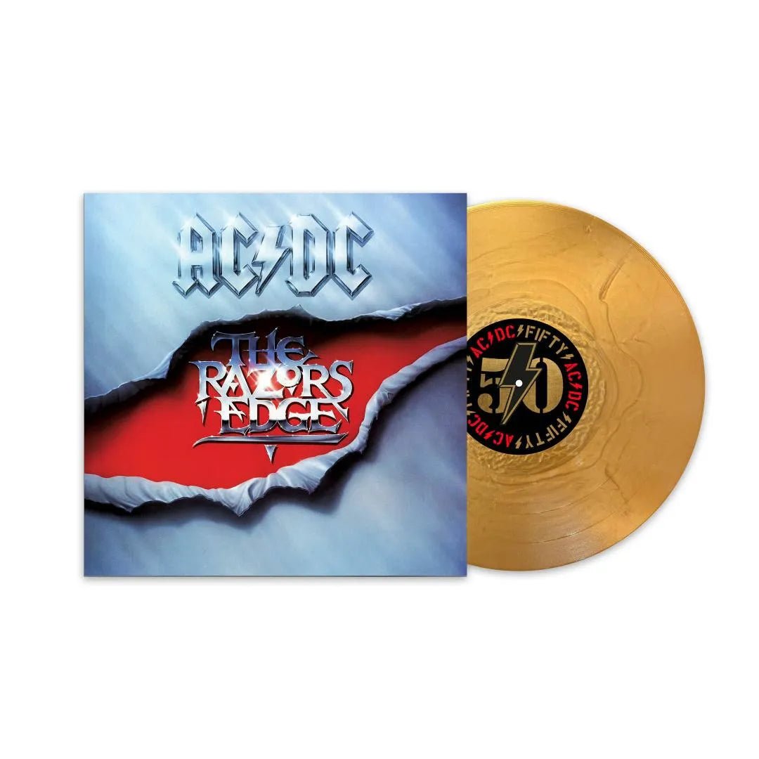 Limited gold vinyl of AC/DC’s The Razors Edge featuring Thunderstruck and art