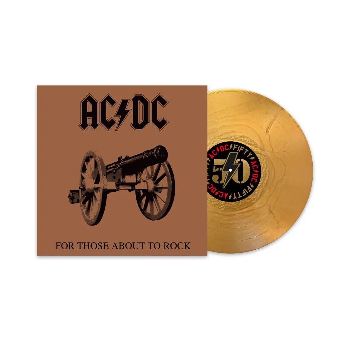 For Those About to Rock album gold edition featuring iconic cannon artwork