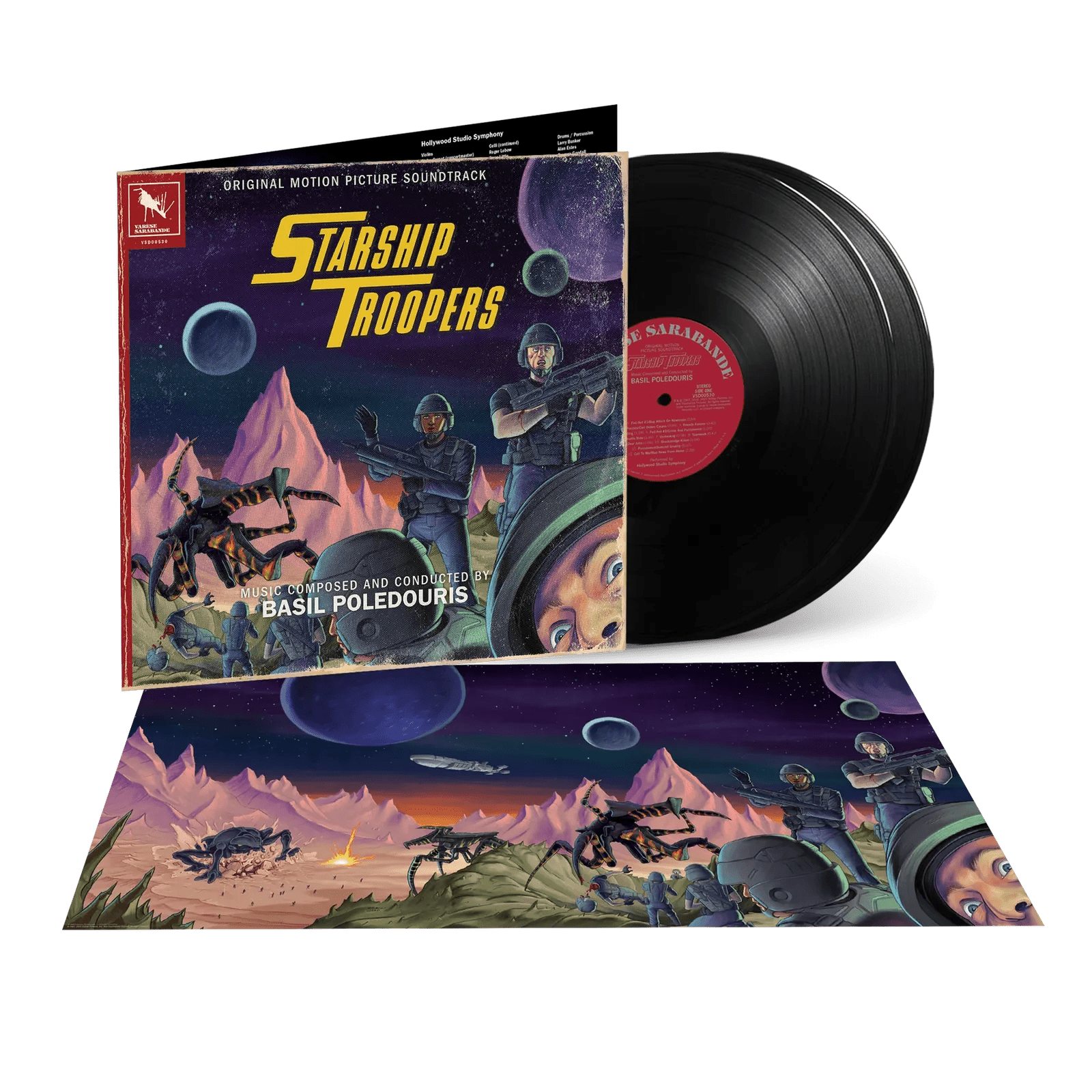 Basil Poledouris Starship Troopers score on vinyl with fold-out poster and notes