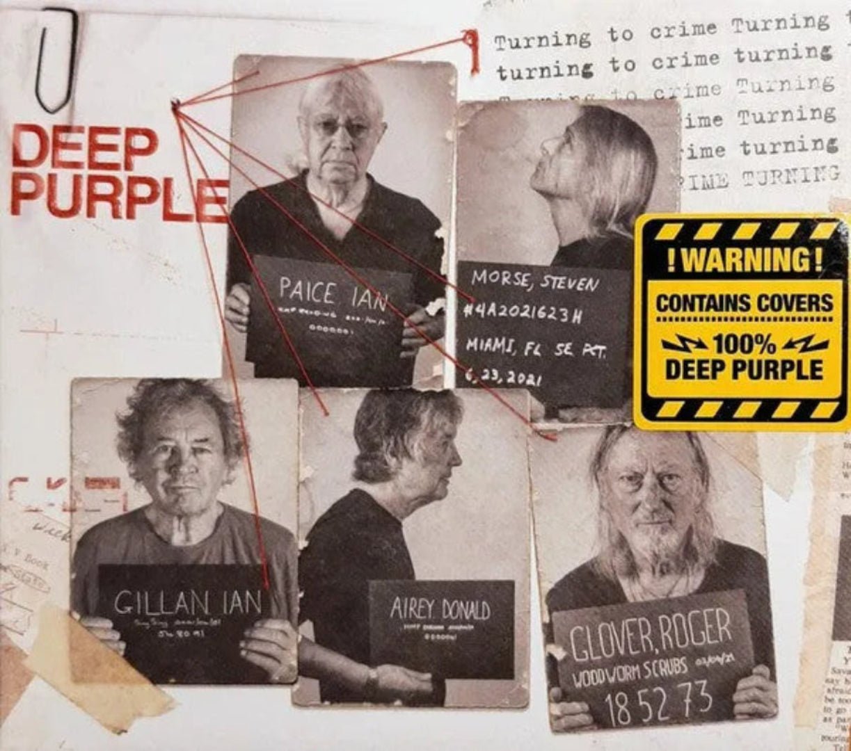 Deep Purple Turning To Crime CD album front cover artwork featuring band graphics