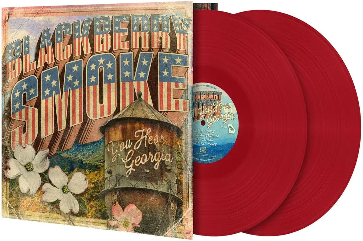 Gatefold packaging and two brick red 12 inch vinyl discs for Blackberry Smoke album You Hear Georgia